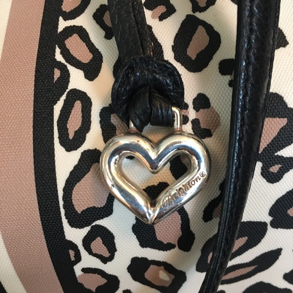 Brighton Tula Shopper Tote Cheetah Ocelot Animal Print and Stripe Design - Picture 4 of 13